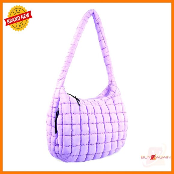 Handbags - Quilted Puffer Tote Hobo Crossbody Shoulder Bag Lightweight Nylon